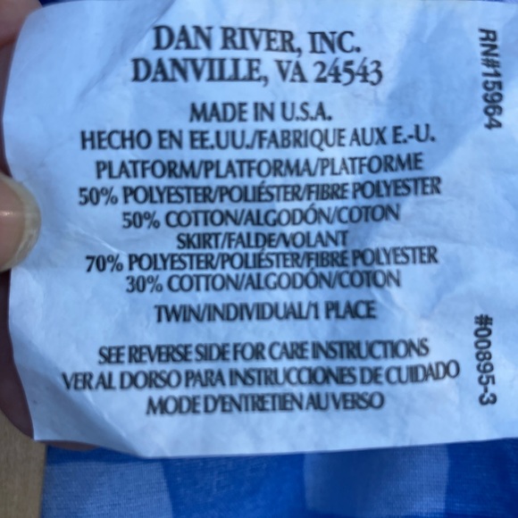 Bedskirts/dust ruffles- Dan River-like new. Twin size. Store under bed & hide it - Picture 2 of 4